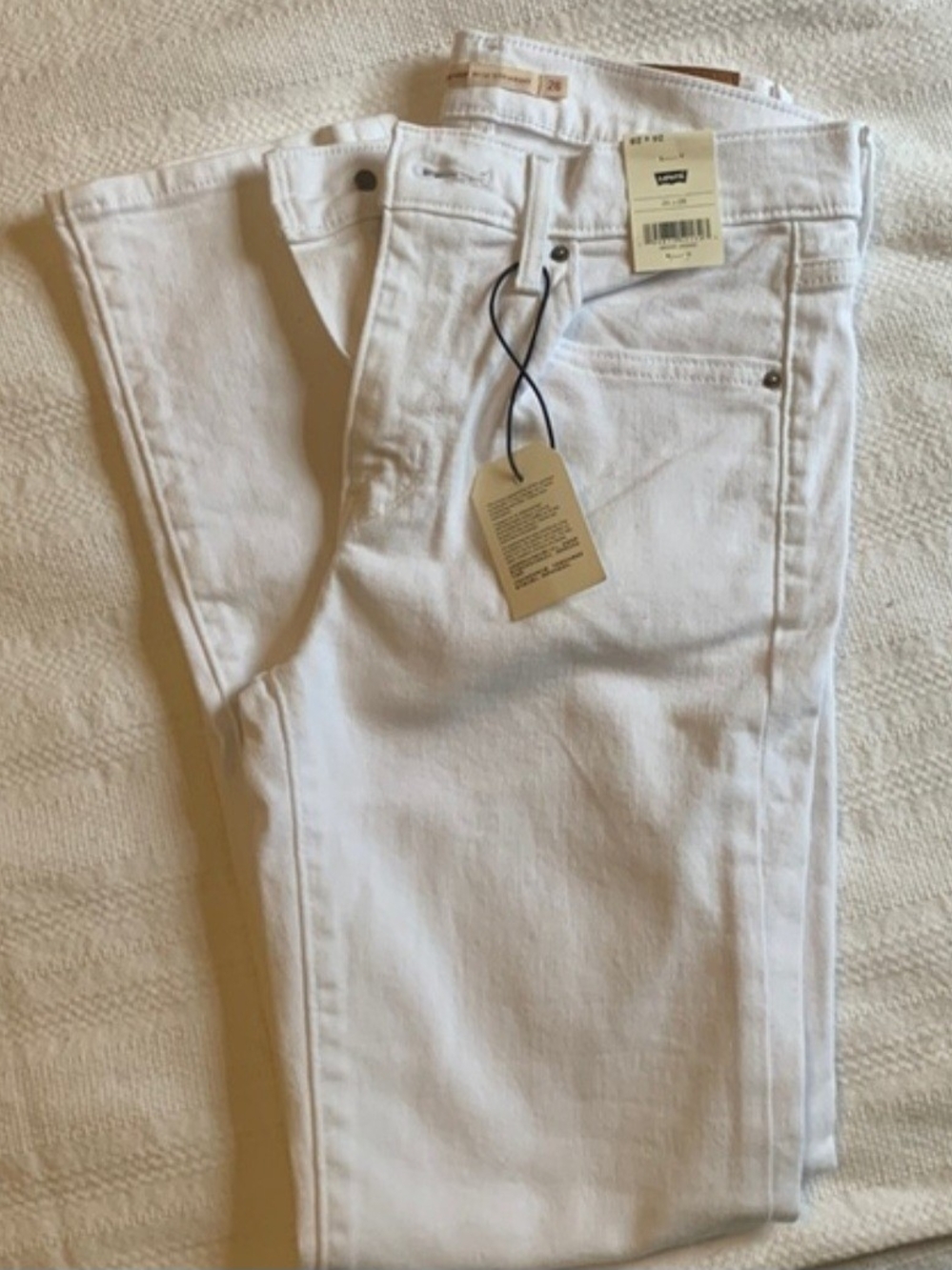 Levi's Womens 724 White Denim Jeans